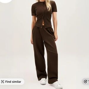 Elegant Wide Leg Brown Jumpsuit